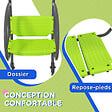 OUTSUNNY - Balançoire agrès face à face enfant 3 à 6 ans - assises, dossiers, repose-pieds - acier gris PE vert - vignette