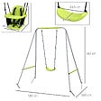 OUTSUNNY - Portique balançoire évolutive - siège haut, accoudoirs, ceinture sécurité 5 points, barre protection - métal époxy gris vert - vignette