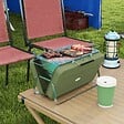 OUTSUNNY - Mini barbecue à charbon portable pliable dim. 47L x 30l x 28H cm vert - vignette