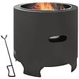 OUTSUNNY - Brasero extérieur portable avec tisonnier - Ø 45 cm - acier inox métal noir - vignette