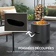 OUTSUNNY - Brasero extérieur portable avec tisonnier - Ø 45 cm - acier inox métal noir - vignette