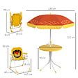 OUTSUNNY - Ensemble salon de jardin enfant 4 pcs design lion - chaises pliables - métal polyester jaune rouge - vignette