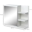 KLEANKIN - Armoire miroir de salle de bain avec étagère - 3 étagères latérales - kit installation murale fourni - panneaux particules blanc - vignette