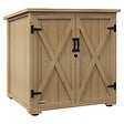 OUTSUNNY - Armoire de jardin 2 portes croisillons étagère toit bitumé bois sapin pré-huilé - vignette