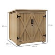 OUTSUNNY - Armoire de jardin 2 portes croisillons étagère toit bitumé bois sapin pré-huilé - vignette