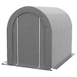 OUTSUNNY - Abri de jardin rangement extérieur dim. 239L x 159l x 190H cm - porte zippée - acier galvanisé PE gris - vignette