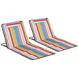 OUTSUNNY - Lot de 2 tapis de plage rembourrés - dossier inclinable 5 positions - sac transport inclus - acier polyester multicolore - vignette