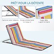 OUTSUNNY - Lot de 2 tapis de plage rembourrés - dossier inclinable 5 positions - sac transport inclus - acier polyester multicolore - vignette