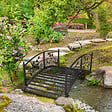 OUTSUNNY - Pont de jardin - pont de bassin avec balustrade motif de vigne acier noir - vignette