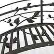OUTSUNNY - Pont de jardin - pont de bassin avec balustrade motif de vigne acier noir - vignette