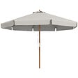 OUTSUNNY - Parasol droit rond grande taille de jardin Ø 3,25 x 2,5H m bois de bambou polyester gris - vignette