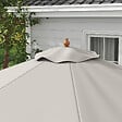 OUTSUNNY - Parasol droit rond grande taille de jardin Ø 3,25 x 2,5H m bois de bambou polyester gris - vignette