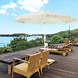 OUTSUNNY - Parasol inclinable de jardin style bohème à franges polyester haute densité crème - vignette