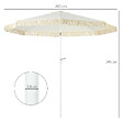 OUTSUNNY - Parasol inclinable de jardin style bohème à franges polyester haute densité crème - vignette
