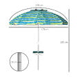 OUTSUNNY - Parasol inclinable réglable de plage protection UV50+ Ø190 cm sac et porte-gobelets inclus - vignette