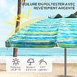 OUTSUNNY - Parasol inclinable réglable de plage protection UV50+ Ø190 cm sac et porte-gobelets inclus - vignette