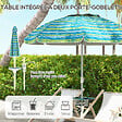OUTSUNNY - Parasol inclinable réglable de plage protection UV50+ Ø190 cm sac et porte-gobelets inclus - vignette