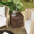 OUTSUNNY - Pied de parasol coffre de rangement table basse 3 en 1 bois de sapin - vignette