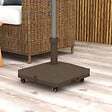 OUTSUNNY - Pied de parasol base de lestage parasol carré HDPE surface granuleuse marron - vignette