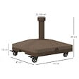OUTSUNNY - Pied de parasol base de lestage parasol carré HDPE surface granuleuse marron - vignette
