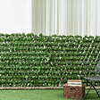 OUTSUNNY - Lot de 2 haies artificielles feuilles de radis - treillis extensibles - brise-vue canisse végétale feuillage réaliste 2L x 1H m PE marron vert - vignette