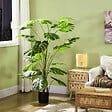 HOMCOM - Arbre artificiel plante artificielle Monstera H. 180 cm tronc branches lichen feuilles de tortue grand réalisme pot inclus - vignette