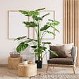 HOMCOM - Arbre artificiel plante artificielle Monstera H. 180 cm tronc branches lichen feuilles de tortue grand réalisme pot inclus - vignette