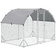 PAWHUT - Enclos poulailler chenil couvert 5,32 m² - parc grillagé dim. 2,8L x 1,9l x 1,97H m - acier galvanisé - vignette