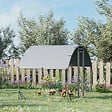 PAWHUT - Enclos poulailler chenil couvert 5,32 m² - parc grillagé dim. 2,8L x 1,9l x 1,97H m - acier galvanisé - vignette