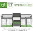 PAWHUT - Poulailler en bois 2 enclos modulables niche pondoir gris - vignette