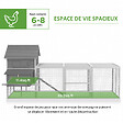 PAWHUT - Poulailler cottage cage à poules sur pied dim. 310L x 149l x 149H cm multi-équipement bois sapin gris - vignette