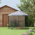 PAWHUT - Enclos poulailler chenil 5 m² - parc grillagé dim. 2,8L x 2,45l x 2,46H m - entièrement couvert - acier oxford gris - vignette