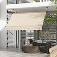 OUTSUNNY - Store banne autoportant manuel rétractable 2,5L x 1,2l x 2,1-3H m inclinaison réglable métal alu polyester sable - vignette