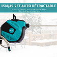 DURHAND - Dévidoir mural enrouleur automatique pivotant 180Â° tuyau 15 + 1,5 m avec lance arrosage support mural intégré turquoise noir - vignette