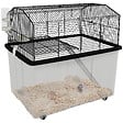 PAWHUT - Cage rongeur hamster 2 étages - roulettes, plateforme, échelle, accessoires - PP transparent acier noir - vignette