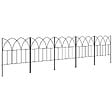 OUTSUNNY - Lot de 5 clôtures de jardin décoratives avec ornements métal noir - vignette