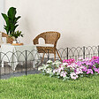 OUTSUNNY - Lot de 5 clôtures de jardin décoratives avec ornements métal noir - vignette