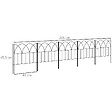 OUTSUNNY - Lot de 5 clôtures de jardin décoratives avec ornements métal noir - vignette
