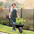 OUTSUNNY - Clôture de jardin panneau en métal revêtement PE - dim. 93L x 22l x 150H cm - marron foncé - vignette
