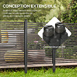 OUTSUNNY - Clôture de jardin panneau en métal revêtement PE - dim. 93L x 22l x 150H cm - marron foncé - vignette