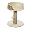 PAWHUT - Arbre à chat griffoir 2 niveaux H. 49 cm - poteau sisal, plateforme observation, jeu de boule suspendue - jute polyester beige - vignette