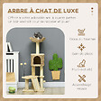 PAWHUT - Arbre à chat style cosy chic griffoirs grattoir sisal naturel équipement multiple peluche jacinthe d'eau beige - vignette