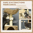 PAWHUT - Arbre à chat style cosy chic griffoirs grattoir sisal naturel équipement multiple peluche jacinthe d'eau beige - vignette
