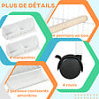 PAWHUT - Volière cage à oiseaux sur roulettes design maison mangeoires perchoirs 10 portes plateaux excréments amovibles acier blanc - vignette