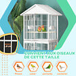PAWHUT - Volière cage à oiseaux sur roulettes design maison mangeoires perchoirs 10 portes plateaux excréments amovibles acier blanc - vignette