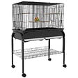 PAWHUT - Grande cage oiseaux - cage perroquet - grande volière sur roulettes - étagère, plateaux coulissants, accessoires - noir - vignette