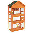PAWHUT - Cage à oiseaux volière grande taille 2 portes trappe toit asphalte tiroir amovible bois pré-huilé - vignette