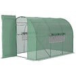 OUTSUNNY - Serre de Jardin Tunnel 6 m² Acier galvanisé renforcé diamètre 2,5 cm + PE Haute densité fenêtres Porte Vert - vignette