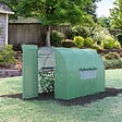 OUTSUNNY - Serre de Jardin Tunnel 6 m² Acier galvanisé renforcé diamètre 2,5 cm + PE Haute densité fenêtres Porte Vert - vignette