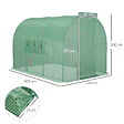 OUTSUNNY - Serre de Jardin Tunnel 6 m² Acier galvanisé renforcé diamètre 2,5 cm + PE Haute densité fenêtres Porte Vert - vignette